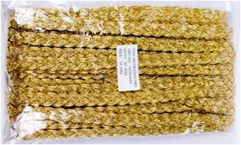 Тесьма плетеная золотая 10 мм., 1 м.