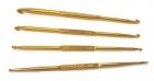 Крючок для вязания металлический двухсторонний позолоченный 132 мм., № 1/2, 12 шт.